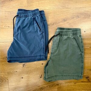 Men's Blue and Green Casual Shorts